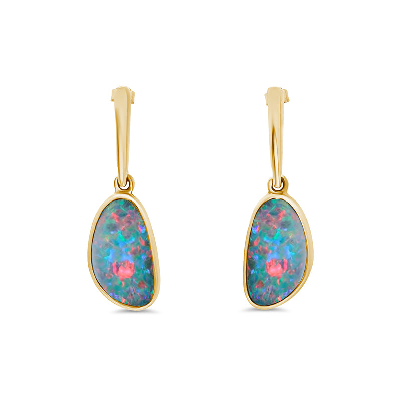 Doublet Opal Post Earrings