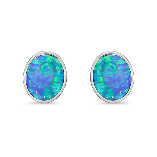 Doublet Opal Stud Earrings