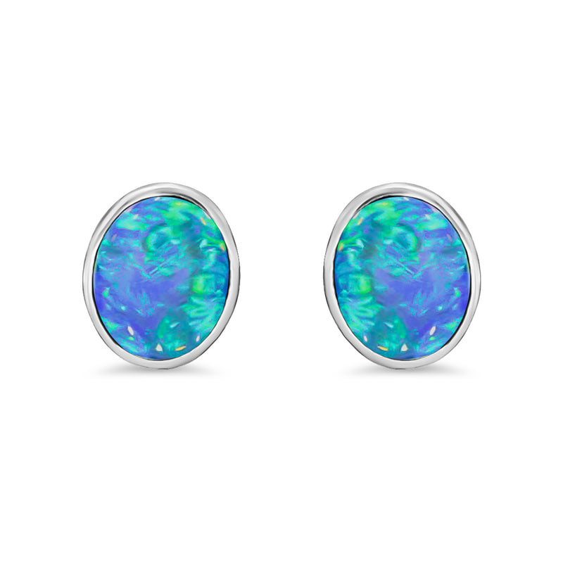 Doublet Opal Stud Earrings