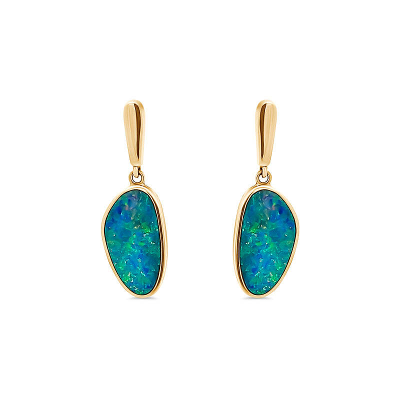 Doublet Opal Post Earrings