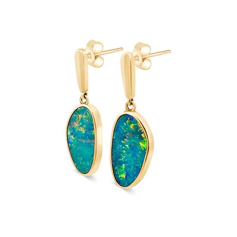 Doublet Opal Post Earrings