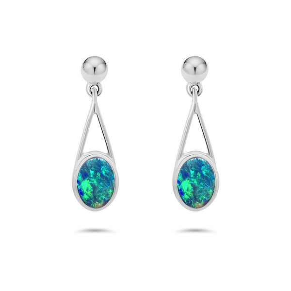 Doublet Opal Post Earrings