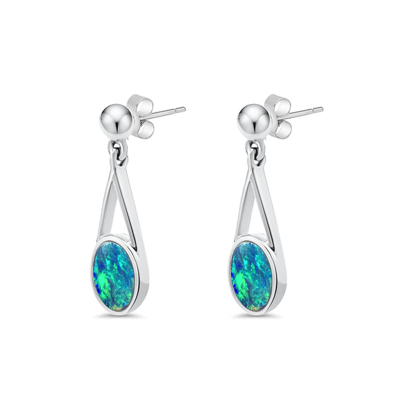 Doublet Opal Post Earrings