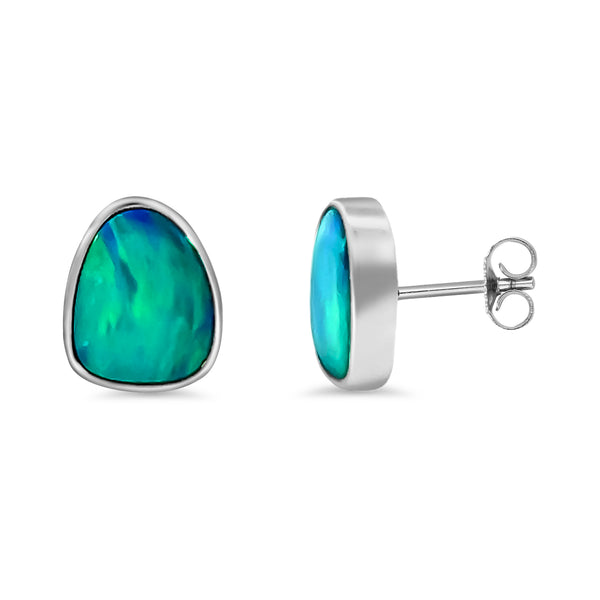 Doublet Opal Stud Earrings