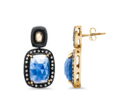 Sapphire Black Diamond Polki Earrings