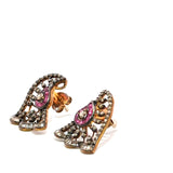 Ruby Black Diamond Stud Earrings