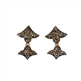 Black Diamond Melee Double Drop Post Earrings