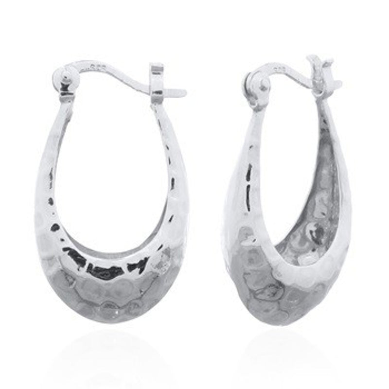 Hammered Chunky Hoop Earrings