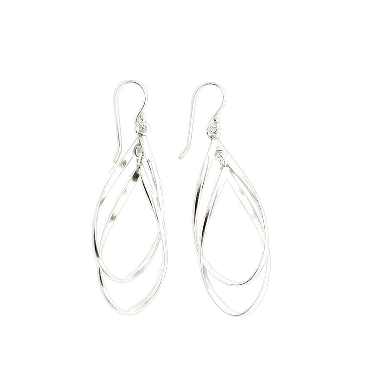 Double Open Twist Drop Earrings