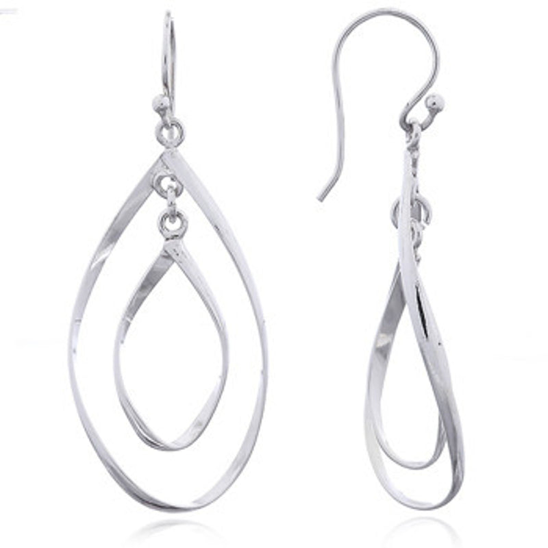 Double Twist Open Drop Earrings