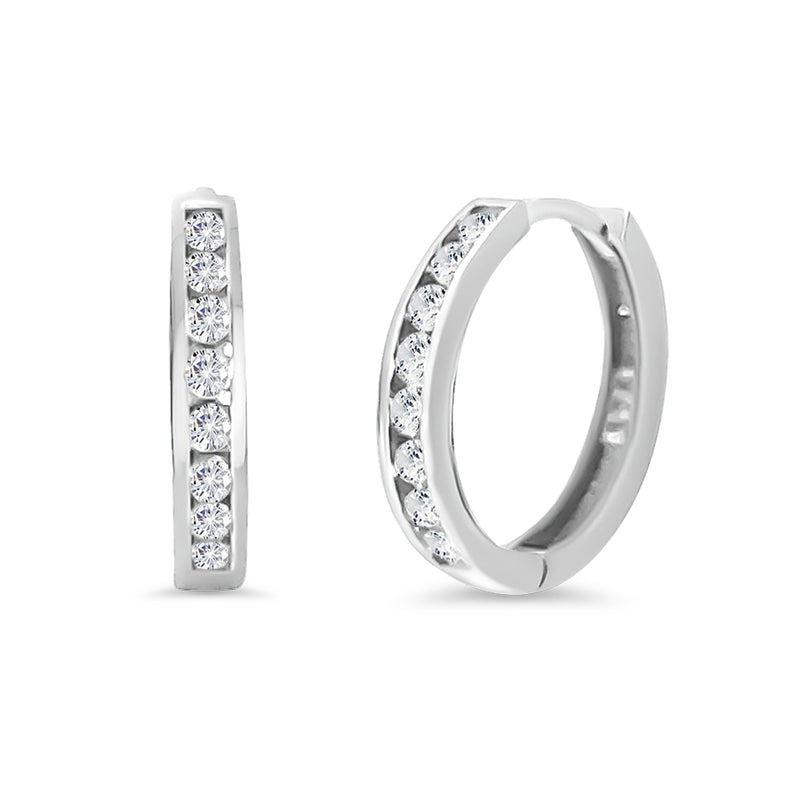 White Gold Huggie Earrings