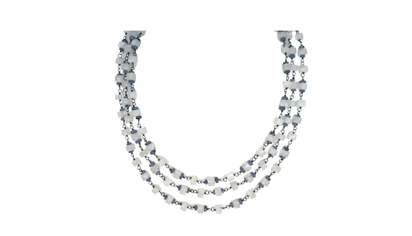 Moonstone Kyanite 3 Strand Necklace