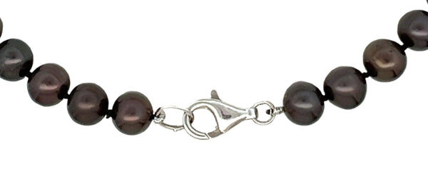 Black Freshwater Pearl Round Necklace