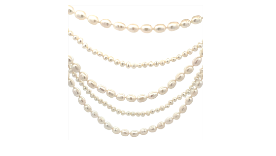 White Freshwater 5 Strand Necklace