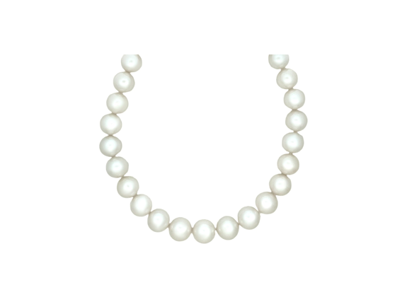 White South Sea Pearl with Diamond Clasp Necklace