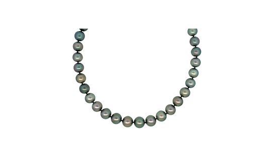 Black Tahitian Pearl with Diamond Clasp Necklace