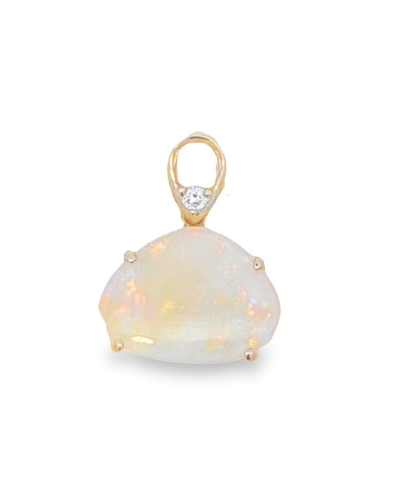 White Opal Diamond Pendant