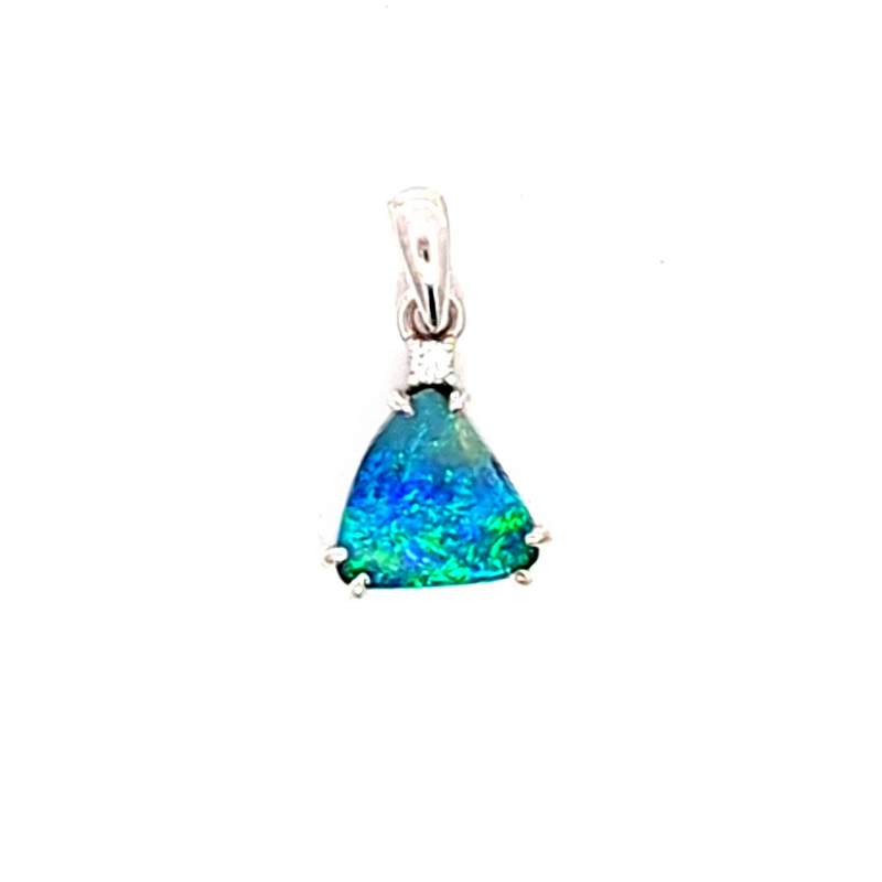 Boulder Opal Diamond Pendant