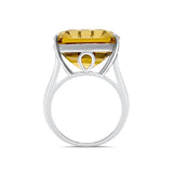 Lemon Quartz Rectangle Ring