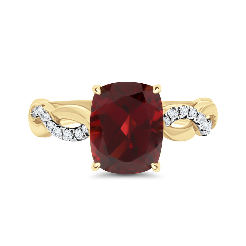 Hessonite Garnet Oblong Diamond Ring