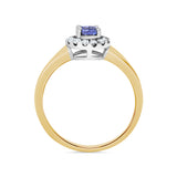 Blue Sapphire Round Diamond Ring