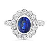 1.58Ct Blue Sapphire Natural Corundum Diamond Ring