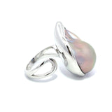 Baroque Grey-Pink Freshwater Pearl Ring