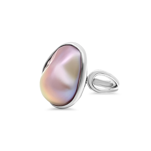 Peach Baroque Pearl Ring