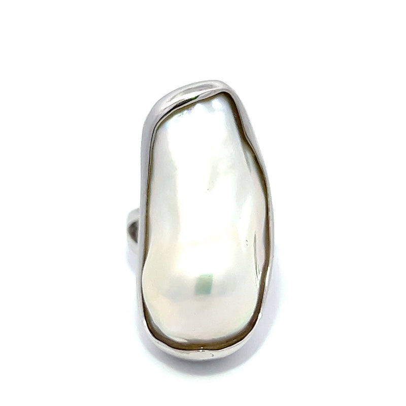 White Baroque Pearl Ring