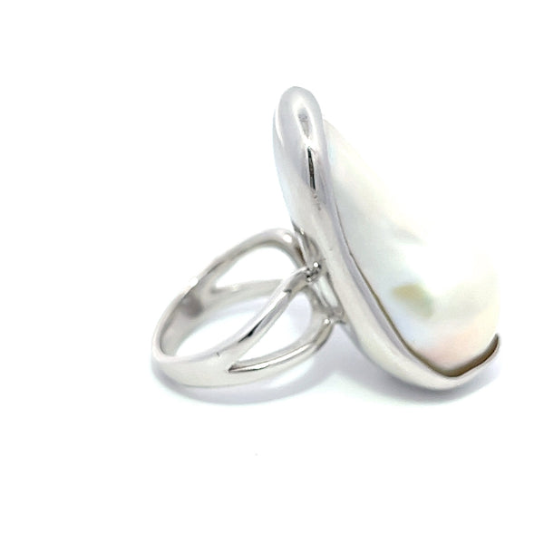 White Baroque Pearl Ring