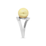 Golden South Sea Pearl Round Ring