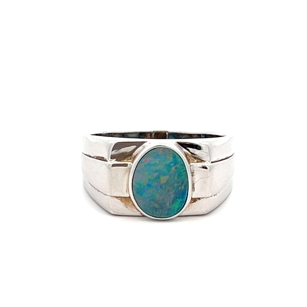 Mens Doublet Opal Ring