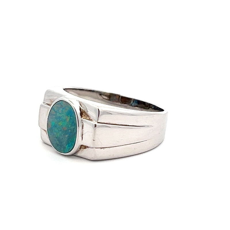 Mens Doublet Opal Ring