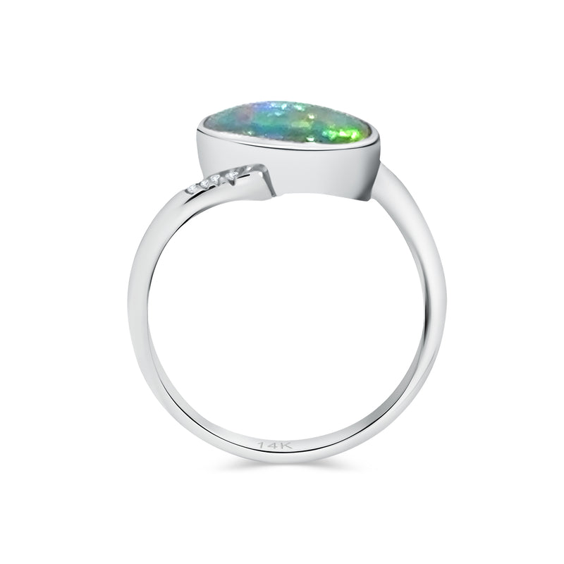 Doublet Opal Diamond Ring