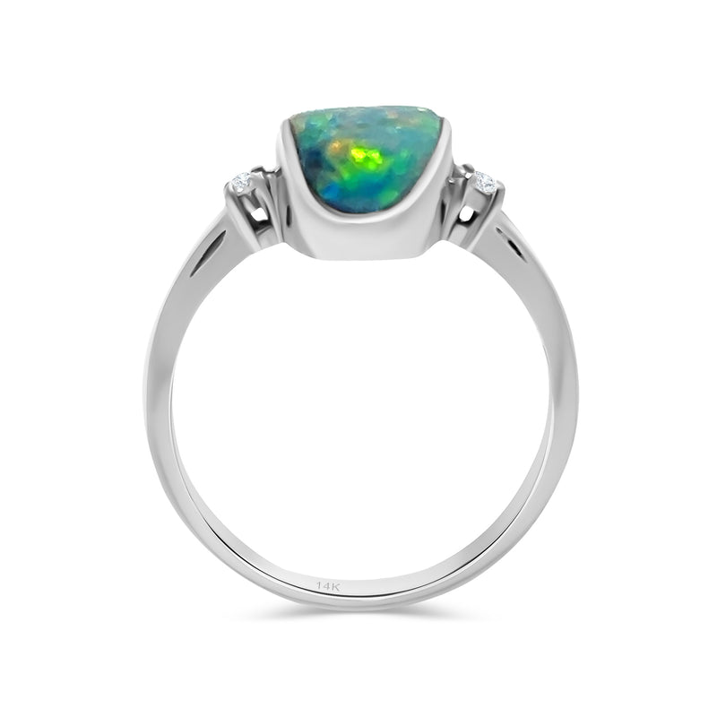 Doublet Opal Diamond Ring