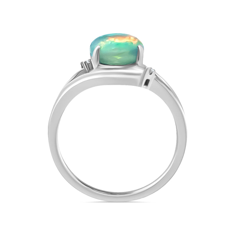 Black Opal Diamond Ring