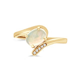 White Opal Diamond Ring
