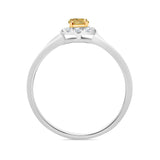 Champagne Round Diamond Halo Engagement Ring