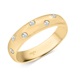 Six Round Diamond Zig Zag Wedding Band Ring