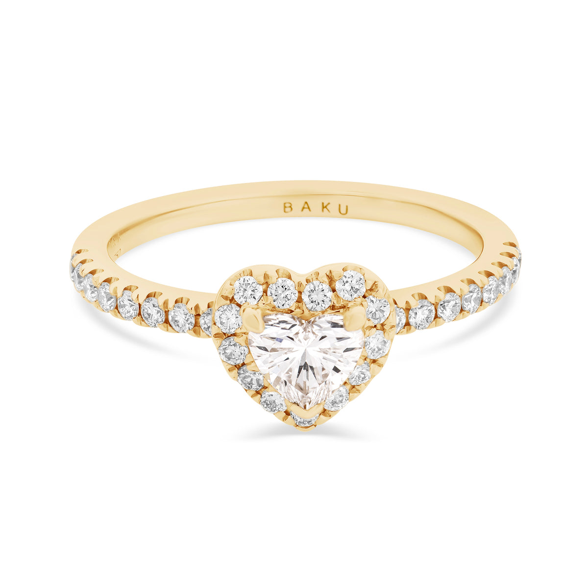 Heart Diamond Halo Engagement Ring