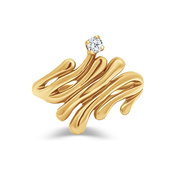 Gold Coil Diamond Ring