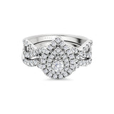 Diamond Pear with Twist Diamond Engagement Set Ring