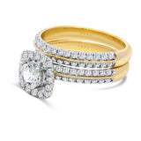 Round Halo Diamond Set Engagement Ring