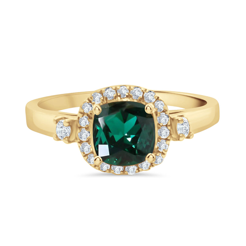 Tourmaline and Halo Diamond Ring