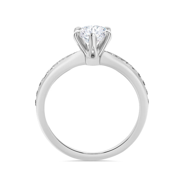 0.79Ct Round Brilliant Diamond Engagement Ring