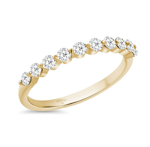 Half Eternity Floating Diamond Wedding Ring