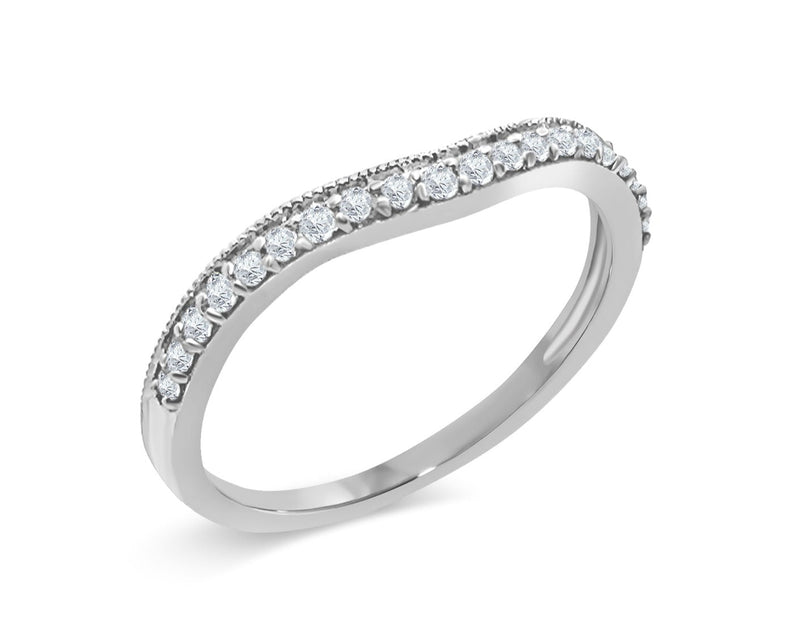 Diamond Channel Curved Wedding Band Ring