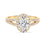 Lab Grown Oval Halo Diamond Engagement Ring