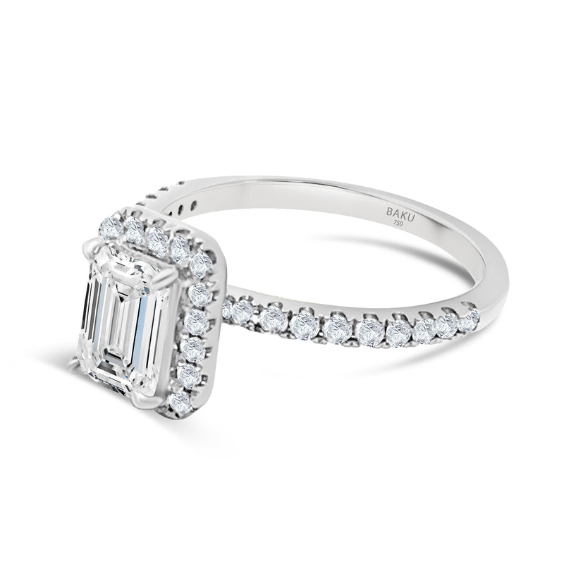 Lab Grown Emerald Cut Diamond Engagement Ring