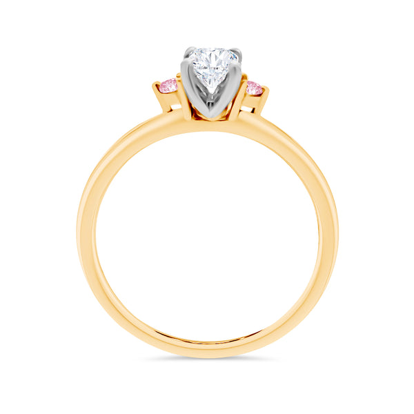 Radiant and Round Lab Grown Diamond Engagement Ring